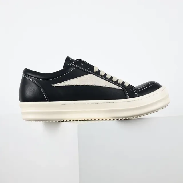 Black and Off-White Platform Leather Sneaker 7