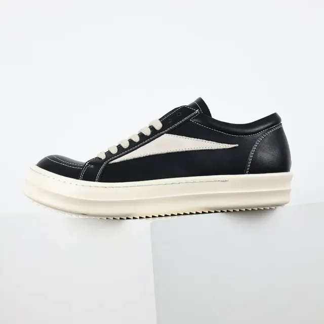 Black and Off-White Platform Leather Sneaker 9