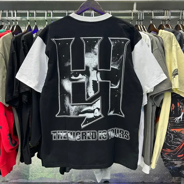 Black and White Contrast Sleeve Graphic Print Ringer T-Shirt 5