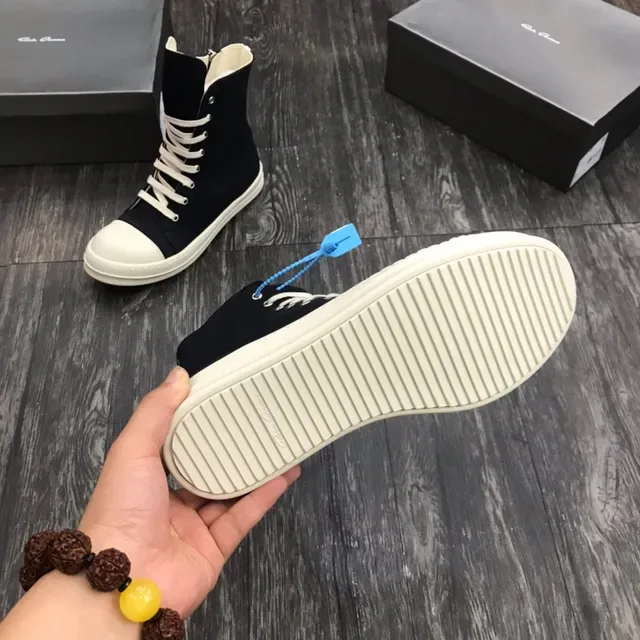 Black and White High-Top Canvas Platform Sneakers 2