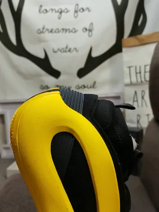 Black and Yellow Sculpted Midsole Lifestyle Sneakers 3