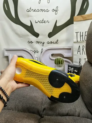 Black and Yellow Sculpted Midsole Lifestyle Sneakers 4