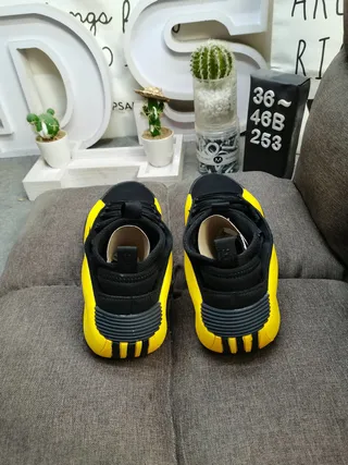 Black and Yellow Sculpted Midsole Lifestyle Sneakers 8