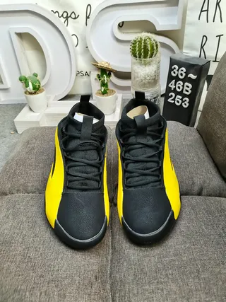 Black and Yellow Sculpted Midsole Lifestyle Sneakers 10