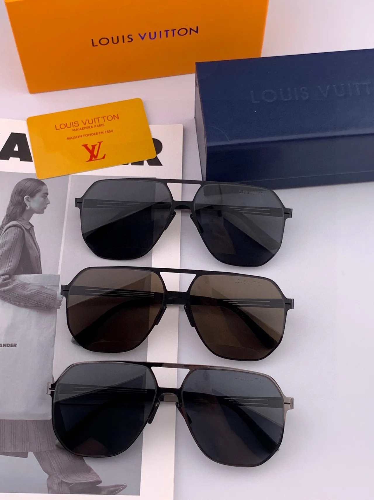 Black Aviator-Style Thin Metal Frame Sunglasses 8