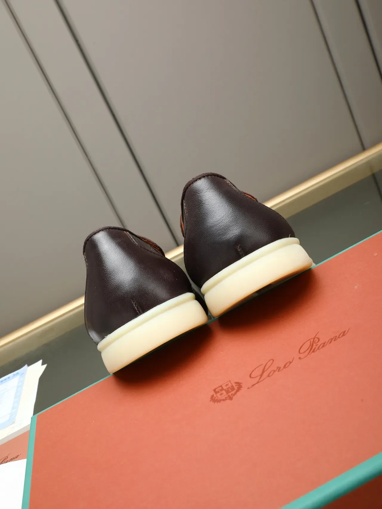 Black Beige Croc-Embossed Leather Penny Strap Loafer 4