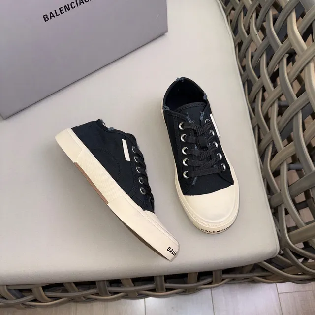 Black Beige Low-Top Upper Canvas Shoes 4