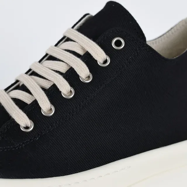 Black Beige Platform Sole Canvas Upper Sneakers 6