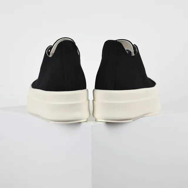 Black Beige Platform Sole Canvas Upper Sneakers 8