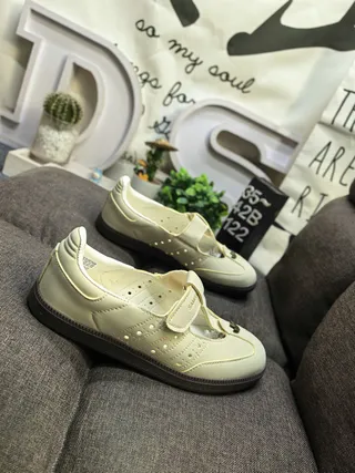 Black Beige T-Strap Studded Mary Jane Shoes 19