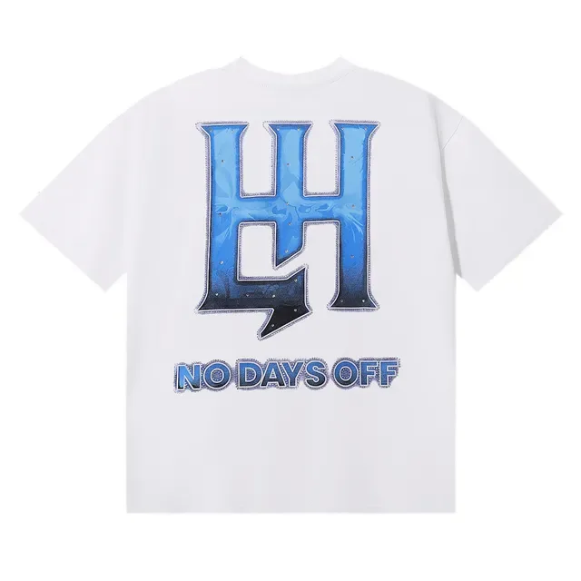 Black Blue Graphic Print Oversized Fit T-Shirt 2
