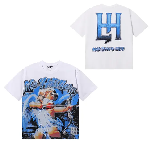Black Blue Graphic Print Oversized Fit T-Shirt 8