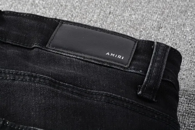 Black Distressed Slim-Fit Jeans 8