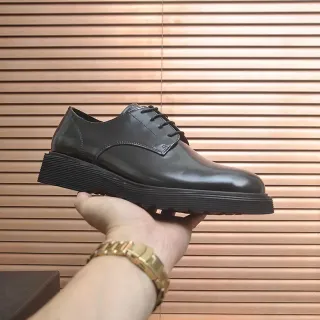 Black Glossy Leather Cap Toe Oxford Shoes
