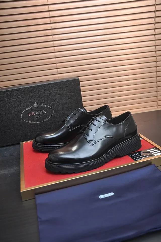 Black Glossy Leather Cap Toe Oxford Shoes 4