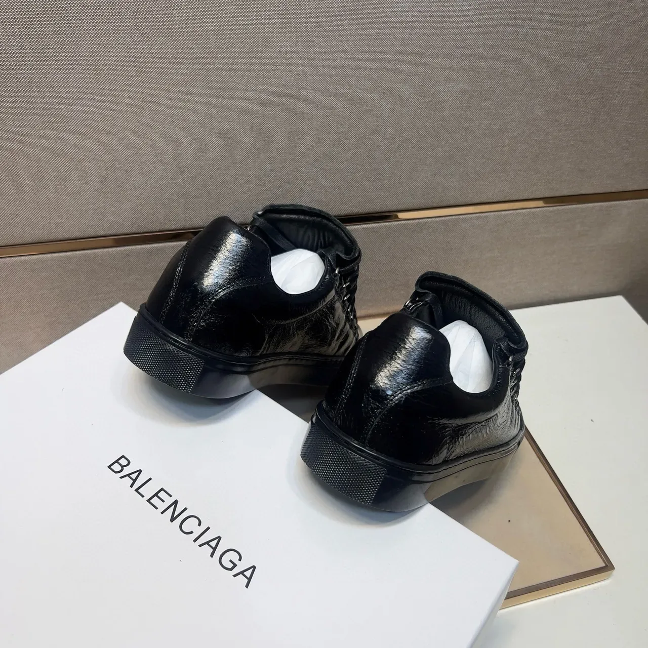 Black Glossy Patent Leather Low-Top Sneaker 9