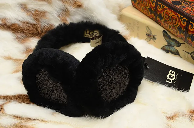 Boné com faixa preto e dourada fluffy faux fur glitter-accented 18