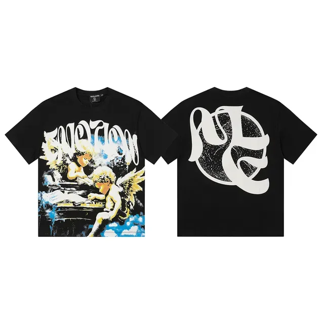 Black Graphic-Print Oversized Double-Sided T-Shirt 2