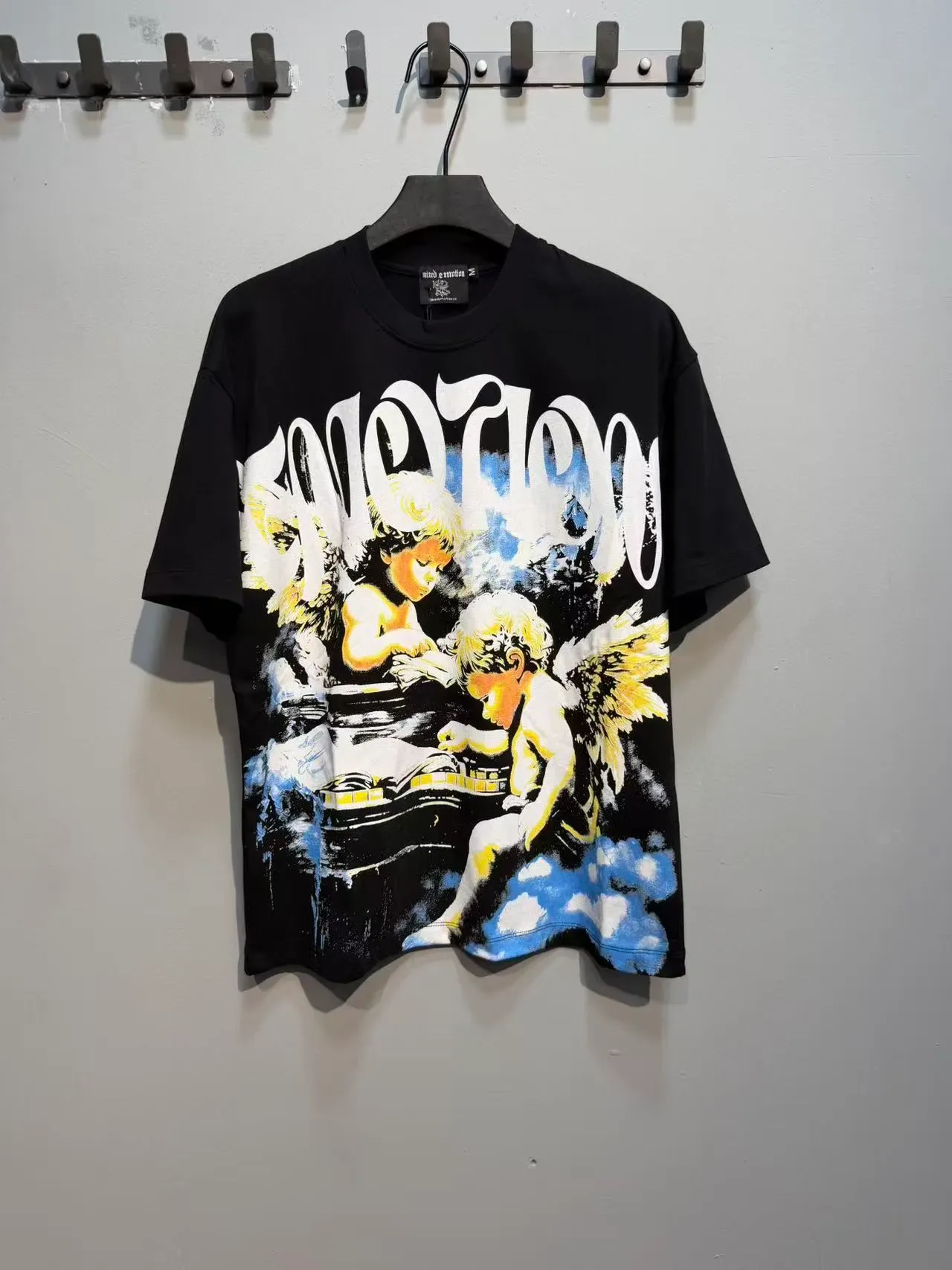 Black Graphic-Print Oversized Double-Sided T-Shirt 7
