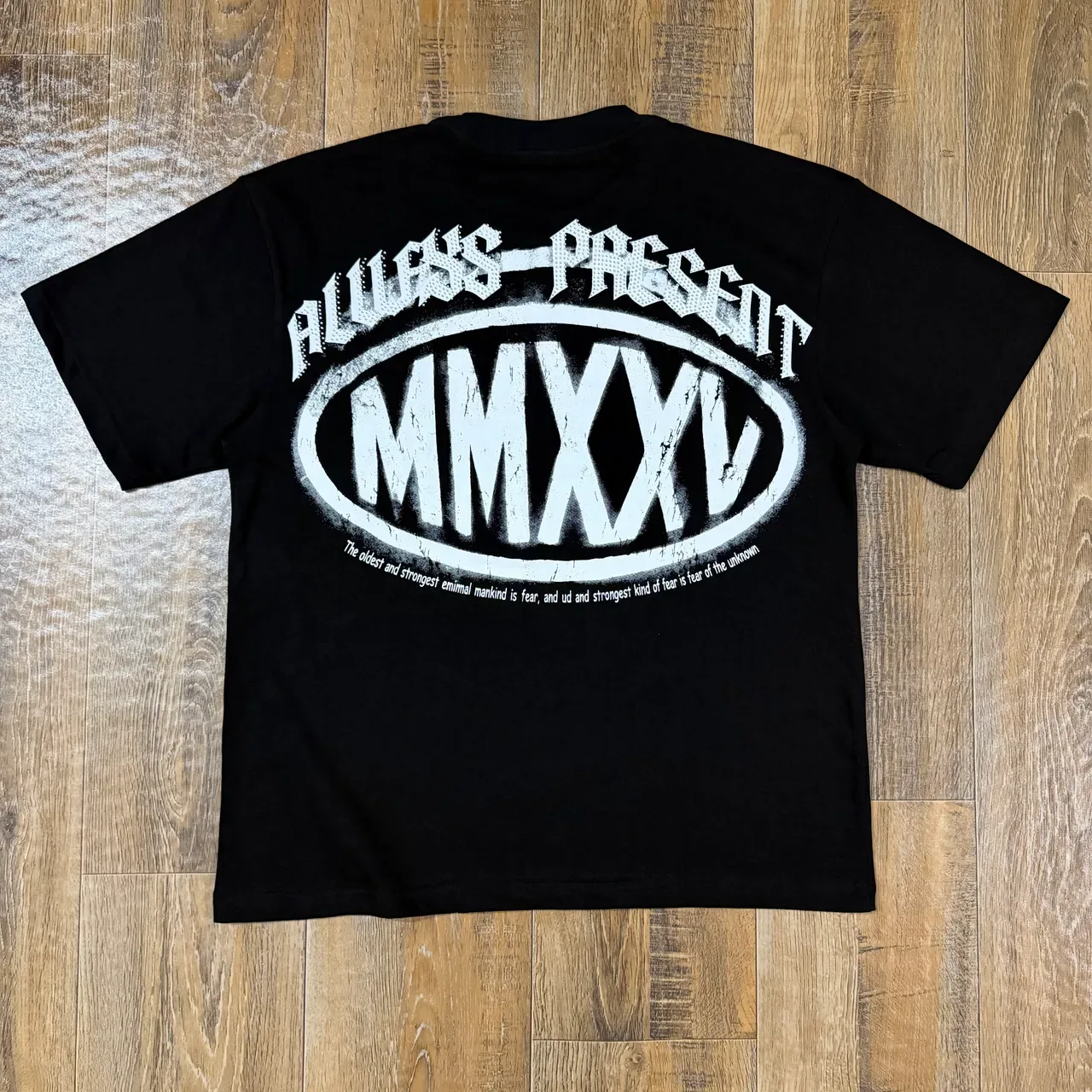Black Graphic-Print Oversized T-Shirt 2