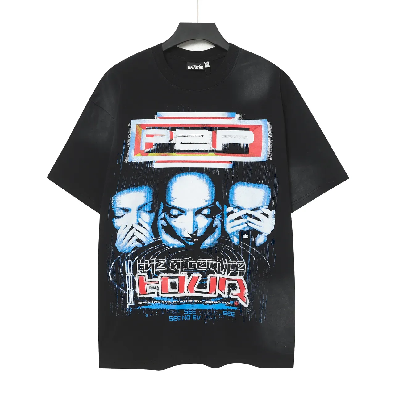 Black Graphic-Print Oversized T-Shirt 2