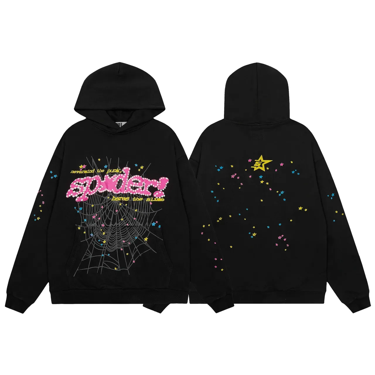 Black Graphic Spiderweb Print Tracksuit 6