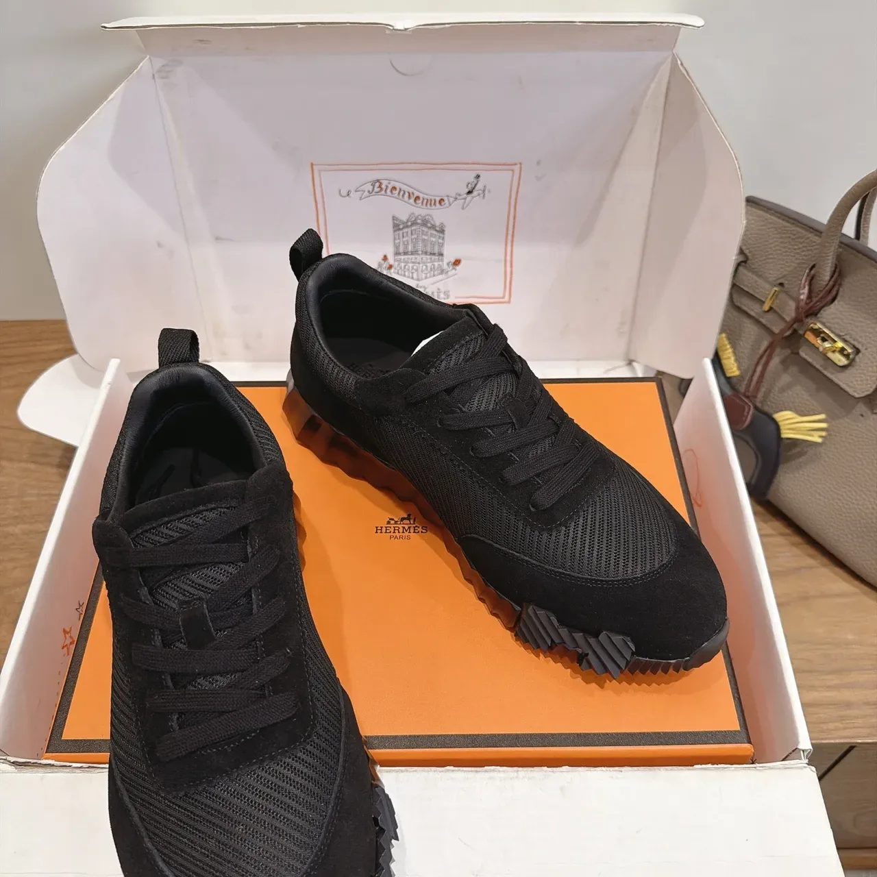 Black Mesh-Suede Low-Top Lace-Up Sneakers 6