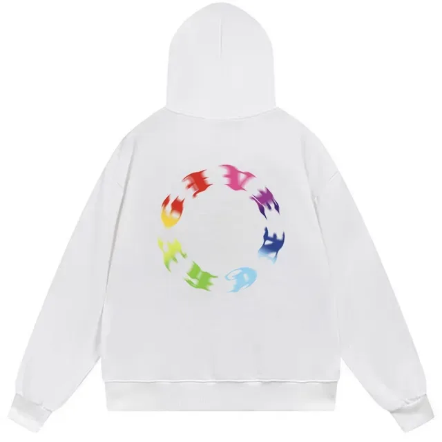 Black Multicolor Oversized Fit Back Graphic Print Hoodie 3