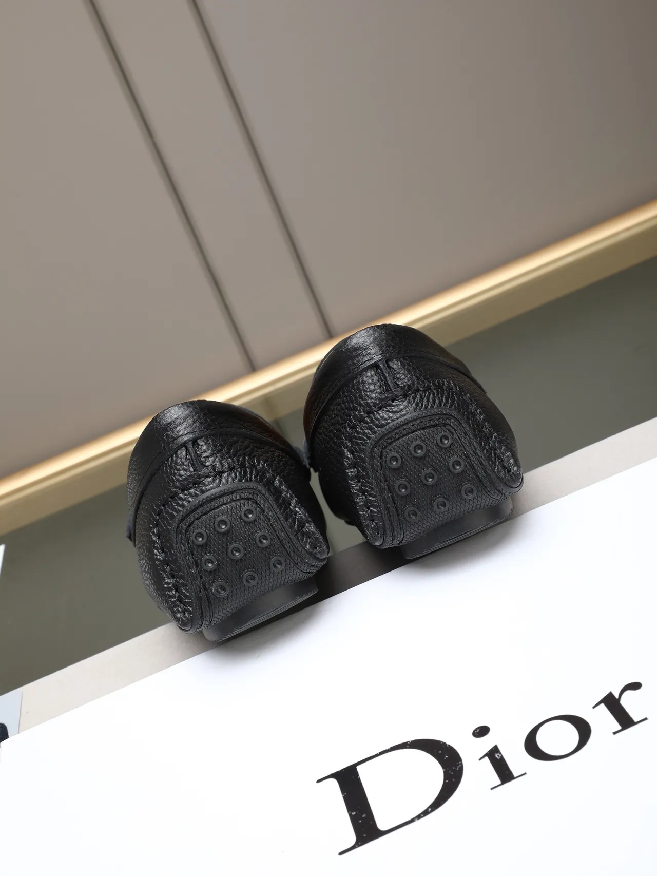 Black Pebbled Leather Buckle Loafer 2