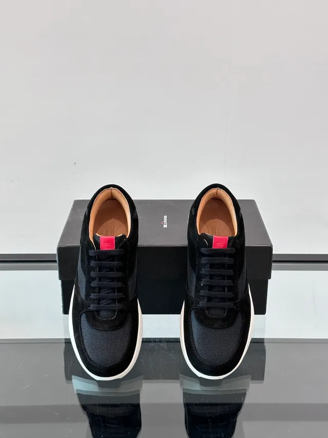 Black Pink Suede And Mesh Upper White Chunky Midsole Sneakers 3