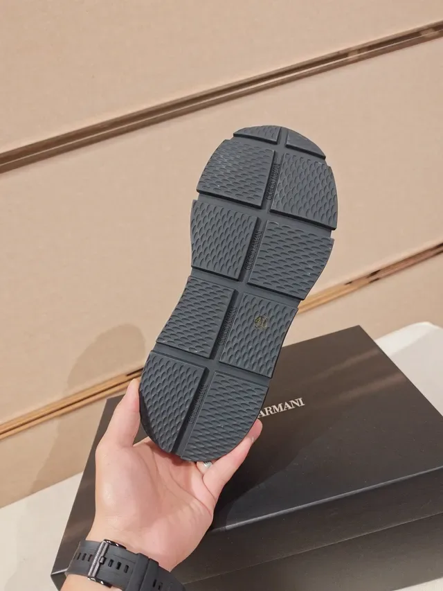 Black Slip-On Embossed Upper Chunky Sole Lifestyle Sneaker 4