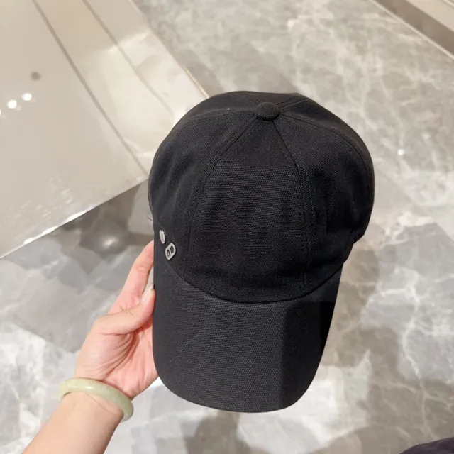 Black Structured Snap-Button Baseball Cap 6