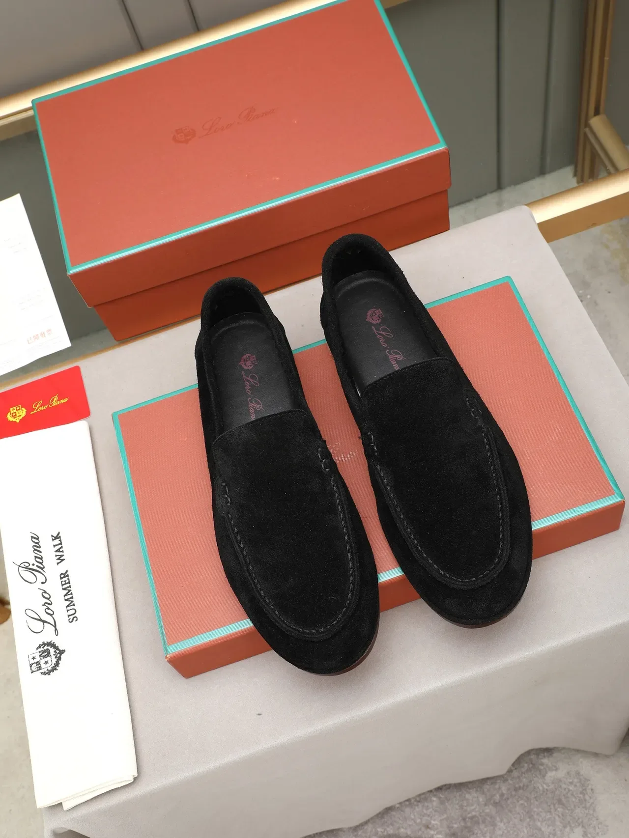 Black Suede Moc-Toe Slip-On Loafers 3