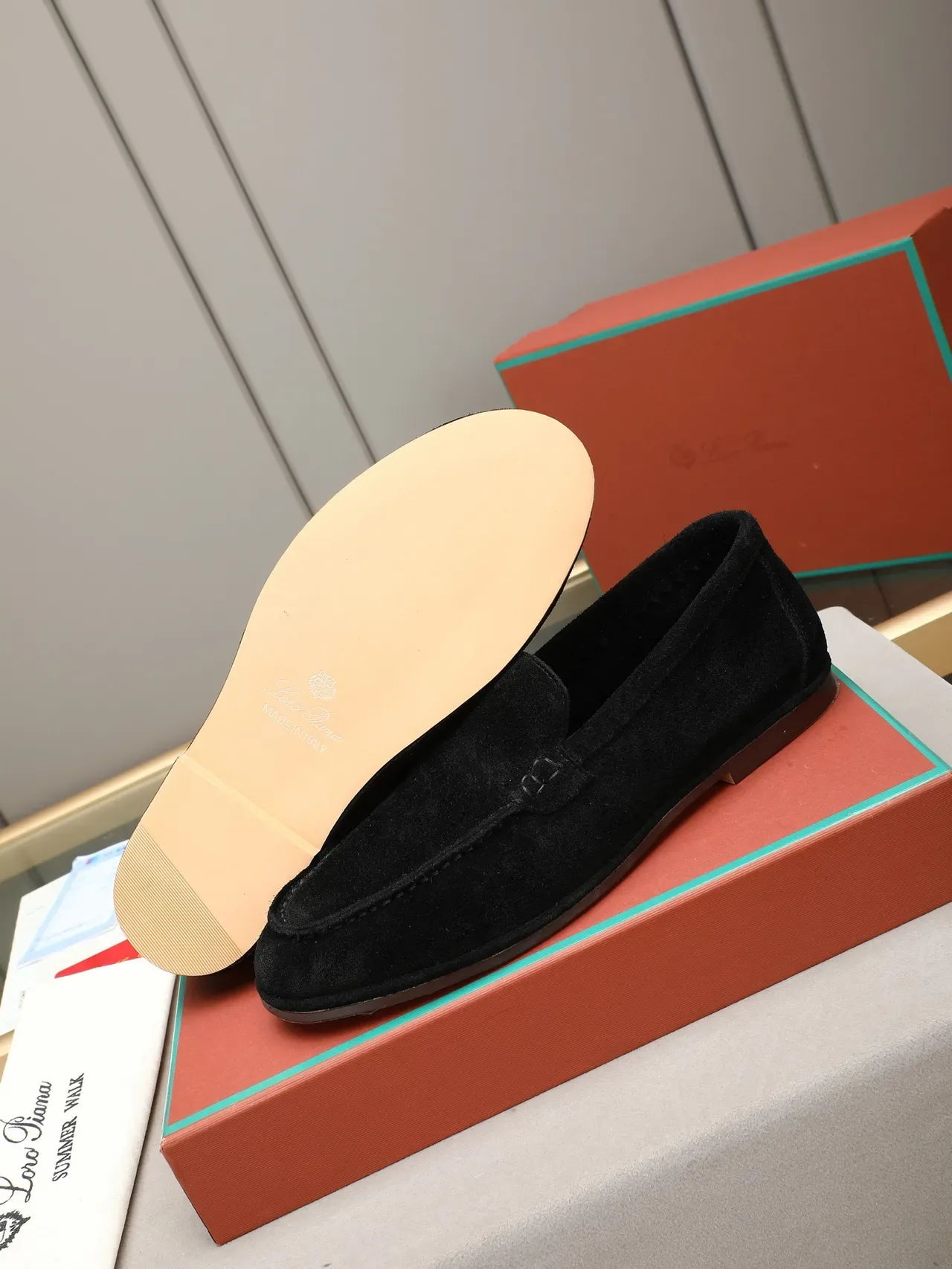 Black Suede Moc-Toe Slip-On Loafers 5