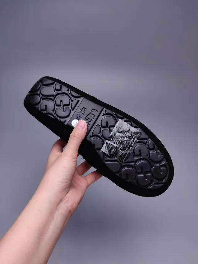 Black Suede Shearling-Lined Moccasin Loafer 9