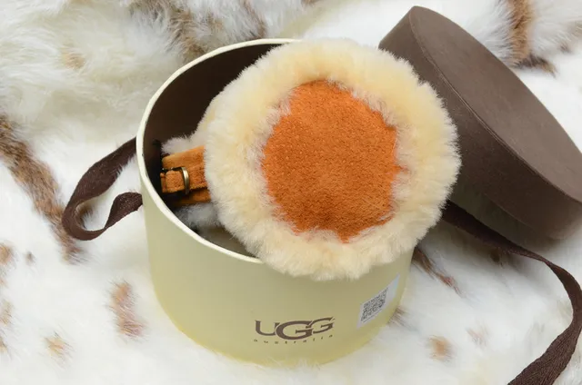 Black White Fluffy Faux-Fur Lined Padded Ear Cups Beanie 4
