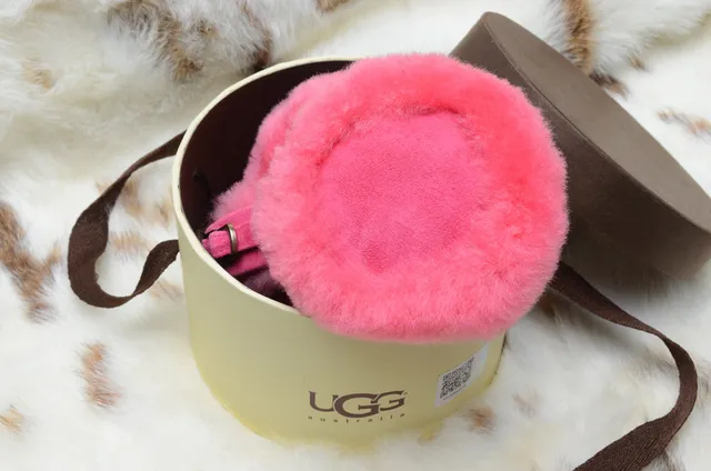 Black White Fluffy Faux-Fur Lined Padded Ear Cups Beanie 20