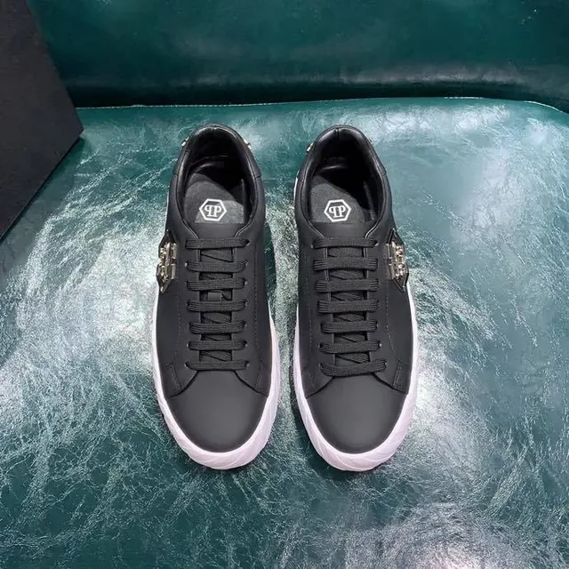 Black White Matte Upper Ribbed Sole Sneakers 8