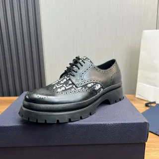 Black White Monogrammed Panel Brogue