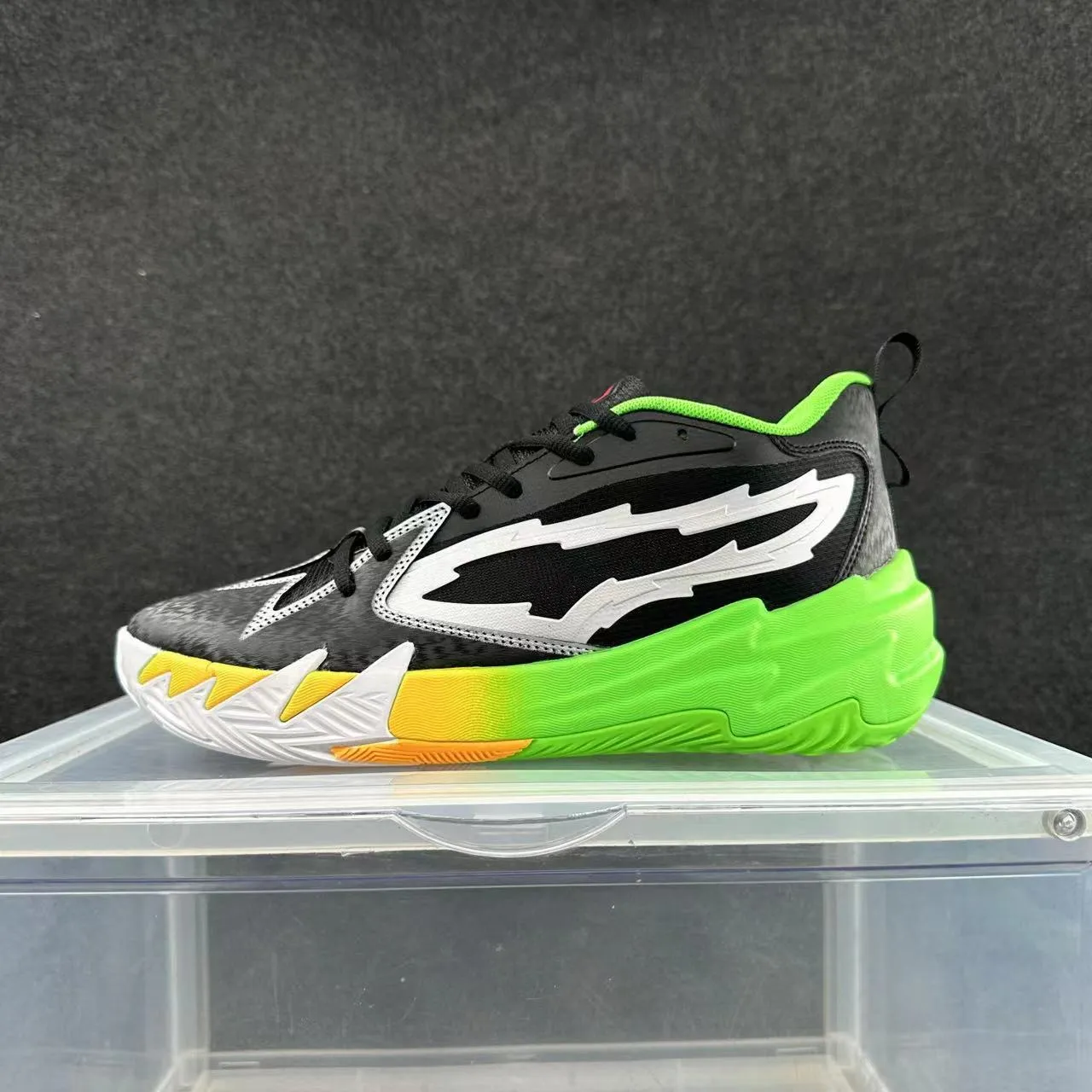 Black White Neon Green Yellow Chunky Sneakers 2