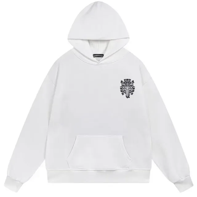 Black White Oversized Fit Full-Zip Front Hoodie 2