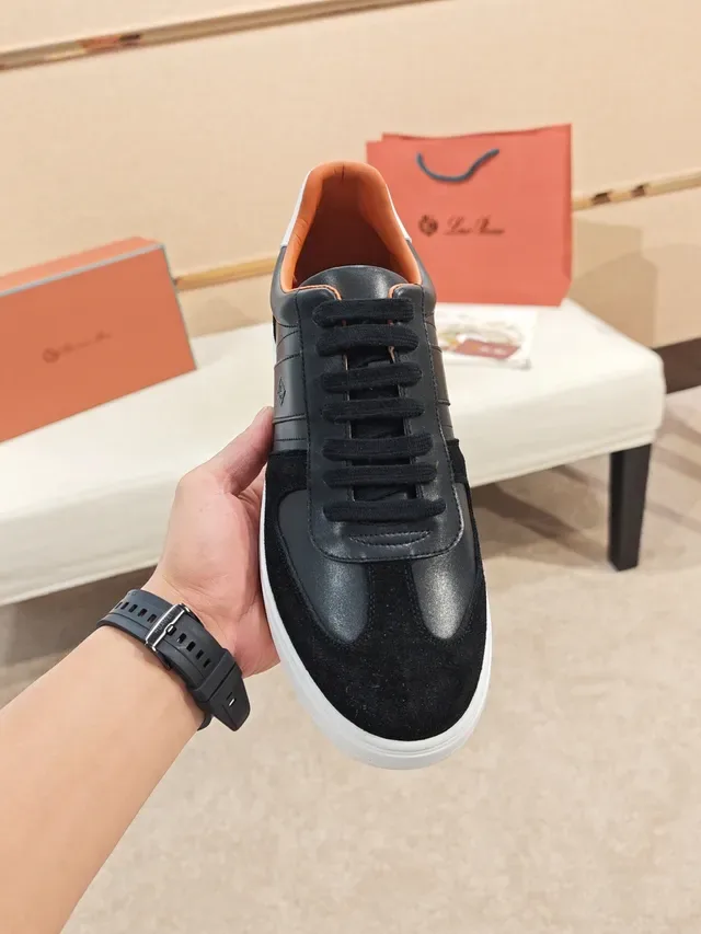 Sneakers lifestyle daim et cuir noir et blanc semelle plateforme panelée 6