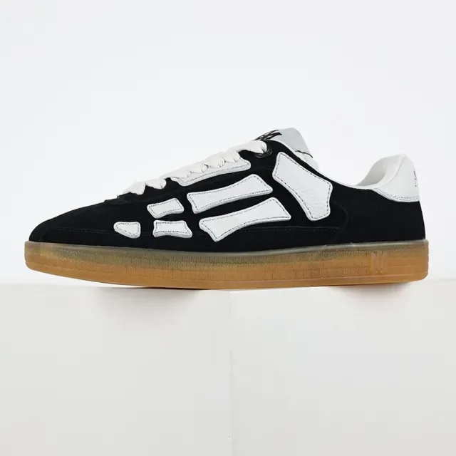Black White Suede Upper Geometric Overlays Sneakers 9