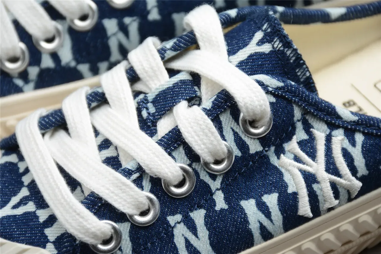 Blue and White Monogram Canvas Slip-On Mule Casual Shoes 6