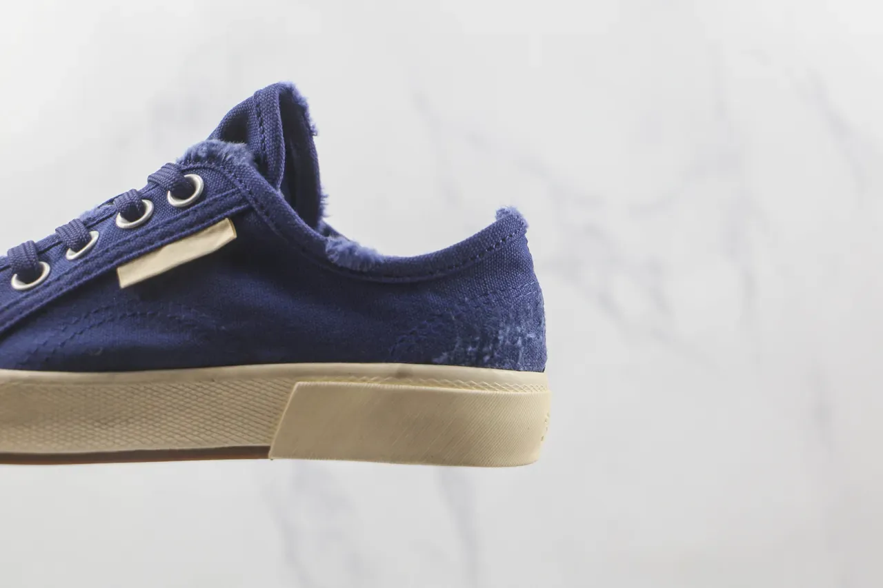 Blue Beige Low-Top Canvas Upper Sneakers 7
