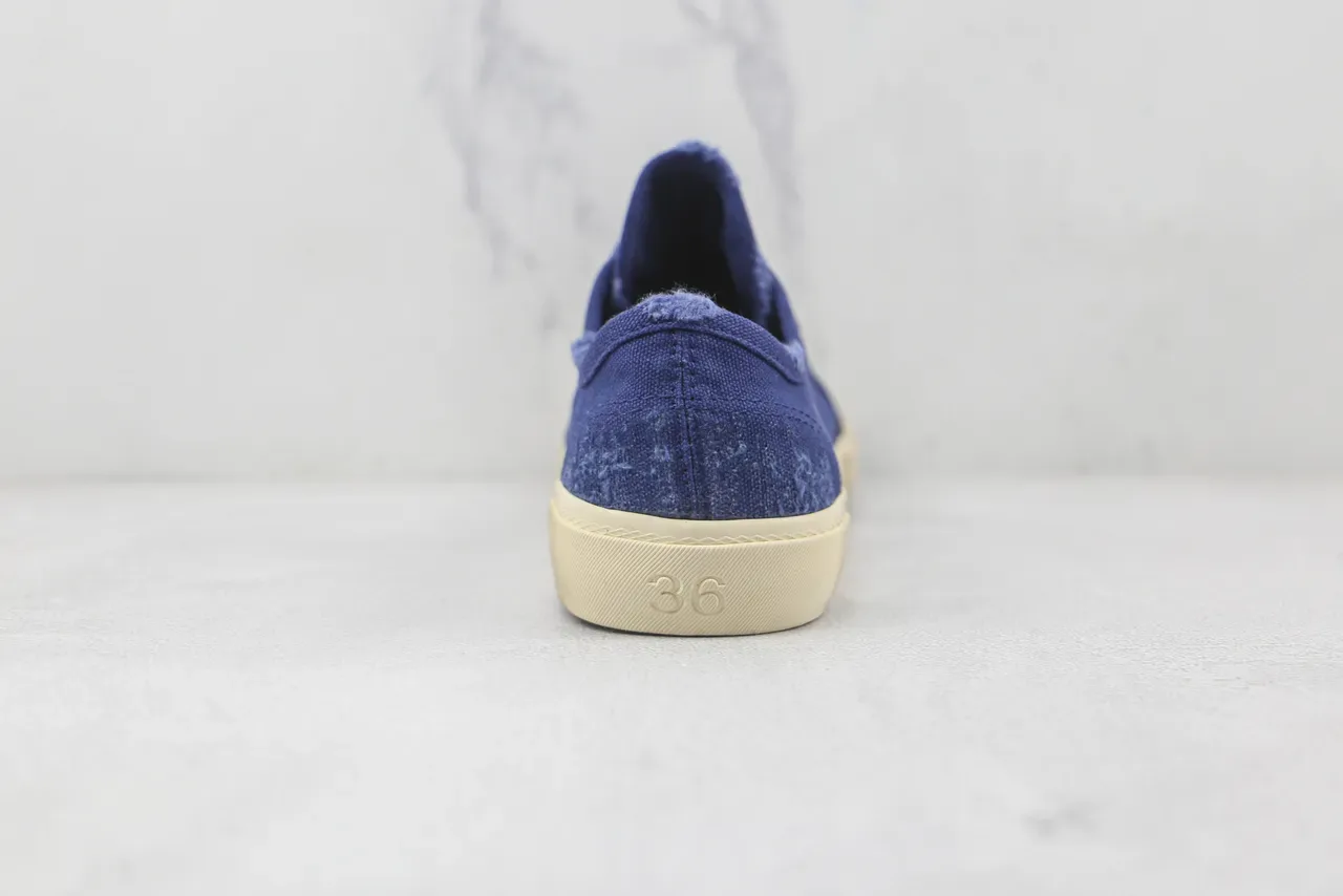 Blue Beige Low-Top Canvas Upper Sneakers 9