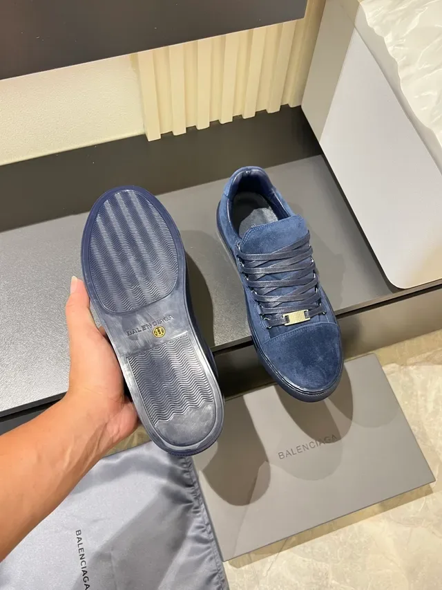 Blue Black Suede Upper Flat Cupsole Sneakers 3
