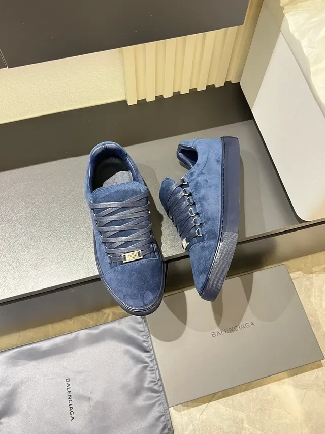 Blue Black Suede Upper Flat Cupsole Sneakers 4