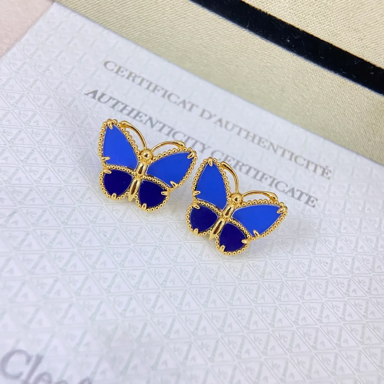 Blue Enamel Butterfly Stud Earrings 5