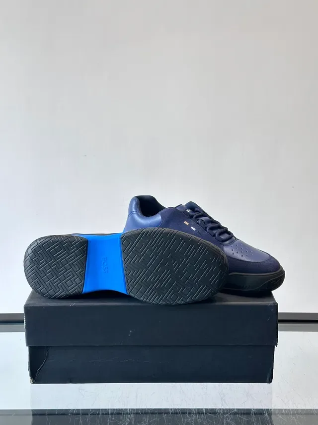 Blue Metallic Quilted Wave-Stitched Lifestyle Sneaker 2